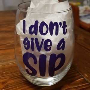 Handmade stemless wine glass